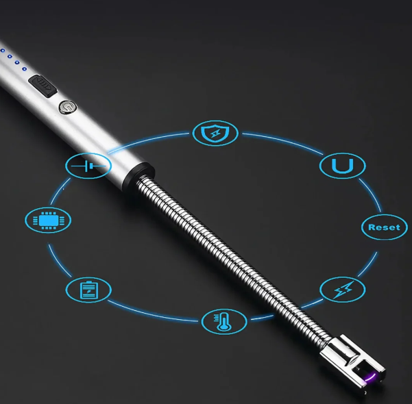 Portable USB Arc Lighter – Rechargeable with LED Battery Display