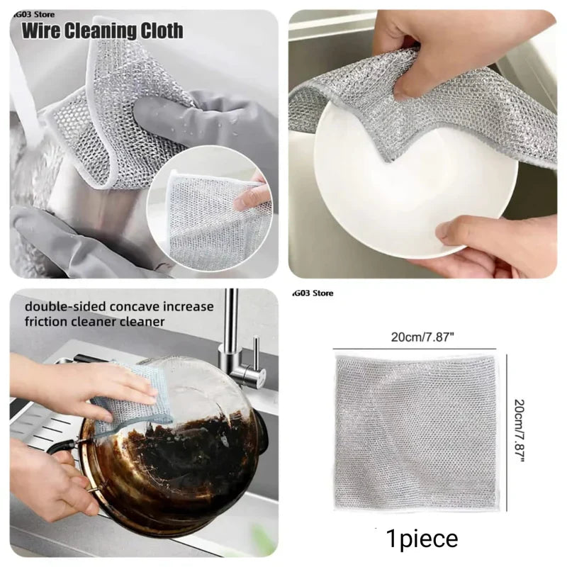 Dish Washing Cleaning Cloth | Wire Dish Washing Rugs For Wet And Dry, Metal Wire Dish Towels For Kitchen