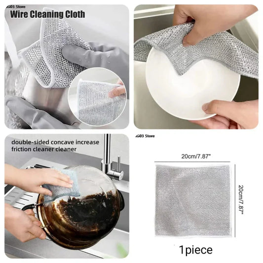 Dish Washing Cleaning Cloth | Wire Dish Washing Rugs For Wet And Dry, Metal Wire Dish Towels For Kitchen